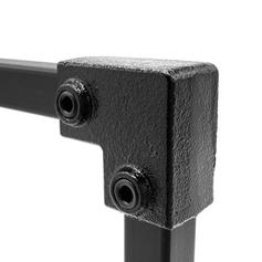Buiskoppeling Kniestuk 90⁰ - zwart - vierkant - 25 mm